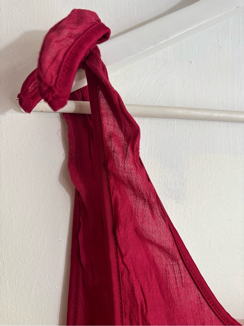 SHEIN Red Tie-Shoulder Swim Cover-Up Dress - Women Swim - Picture 3 of 7